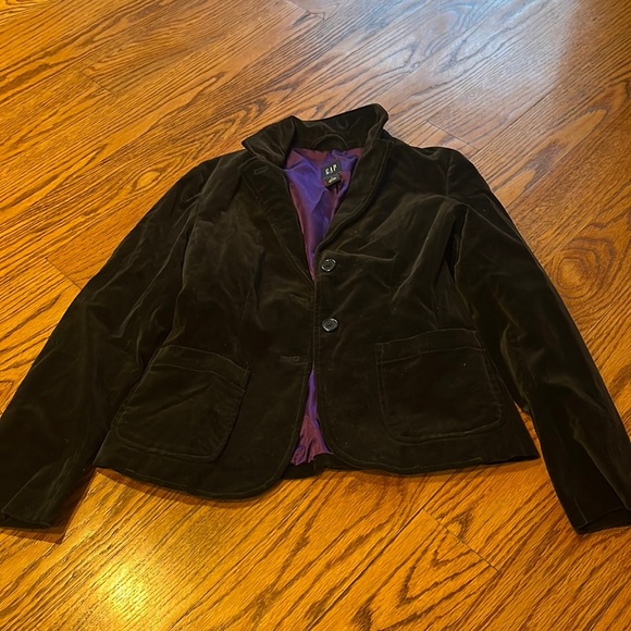 Gap Woman’s Black Velvet Blazer Jacket Size 0 - Picture 1 of 7